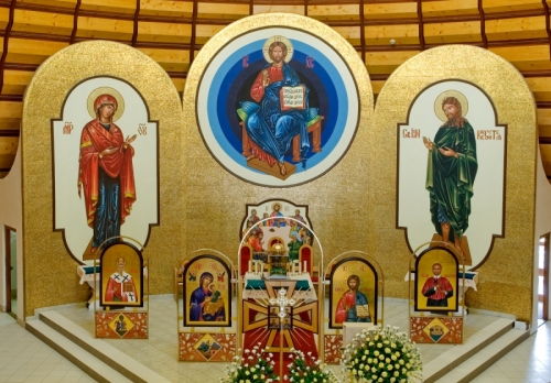 Nástenná freska - Farnosť Stará Ľubovňa Chrám Matky ustavičnej pomoci
