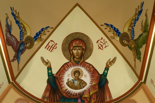 Nástenná freska - Farnosť Svidník Chrám Božej Múdrosti 2005