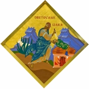 Obetovanie Izáka 35cm x 35cm
